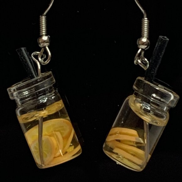 Lemonade Earring, Lemon Earrings, Funny Food Earring, Gift Idea, Novelty Earring - Picture 1 of 5